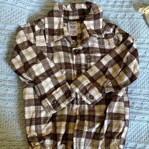 Button down flannel one piece